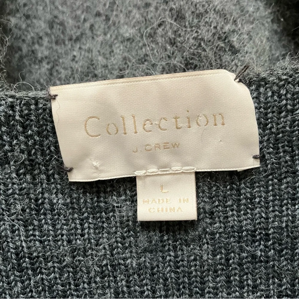 J Crew Collection Alpaca Wool Double Breasted Collarless Sweater Coat Cardigan